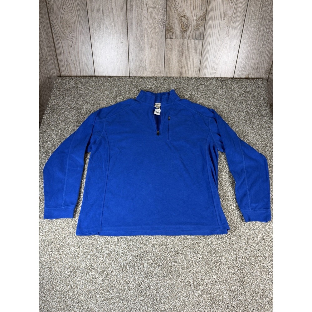 LL Bean Sweater Men Quarter‎ Zip Blue XL